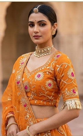 Saffron Serenity Poshak view 2