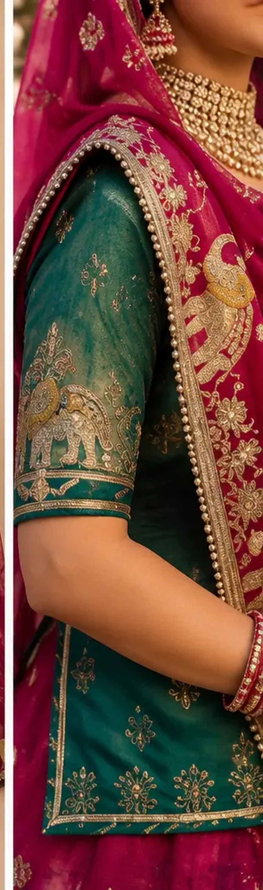 Rani Teal Ombré Poshak view 5