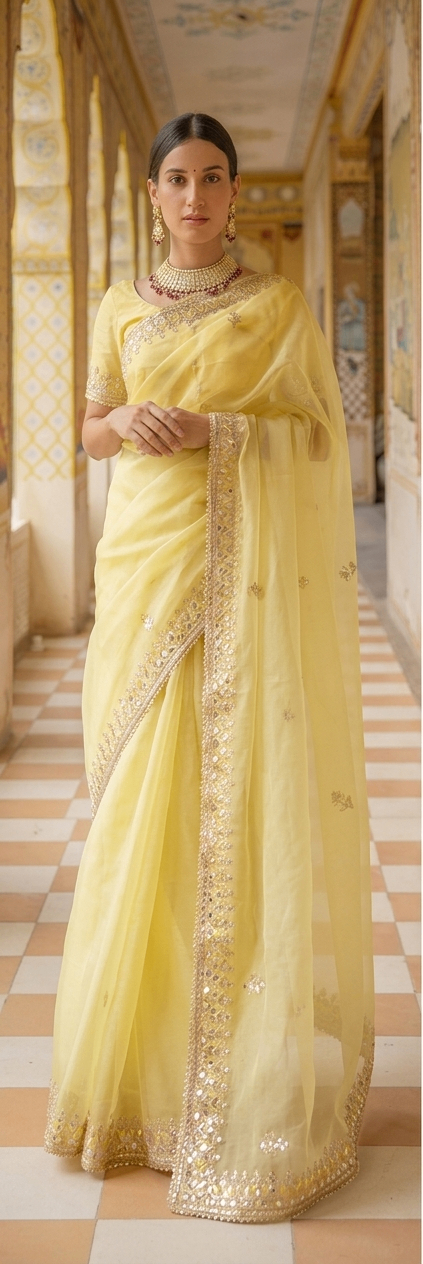 Sunehri Organza Saree
