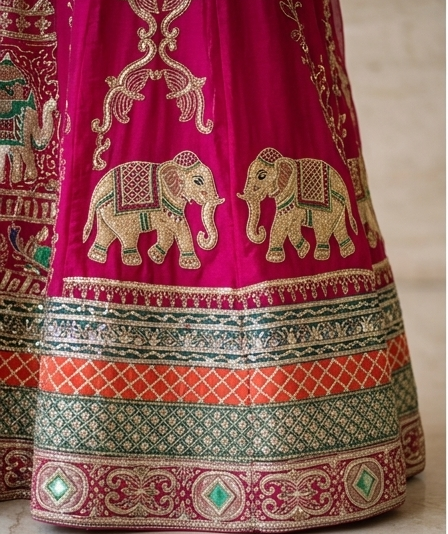 Magenta Gaja Poshak view 3