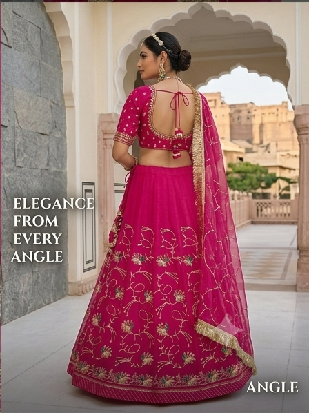 Rajasthani Maharani Pink Poshak view 4