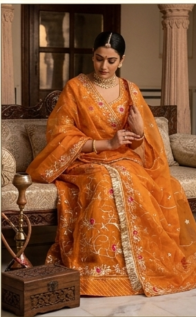 Saffron Serenity Poshak view 3