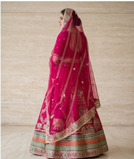 Magenta Gaja Poshak view 2