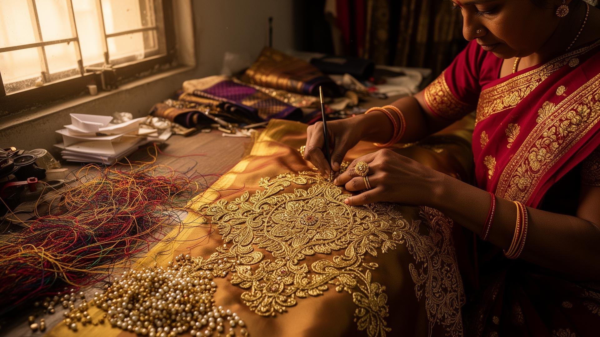 Artisan in the MaharaniSAA atelier